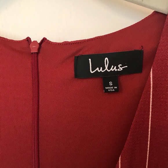 SOLD NWT Lulu’s Red Striped Culotte Jumpsuit - Picture 5 of 11